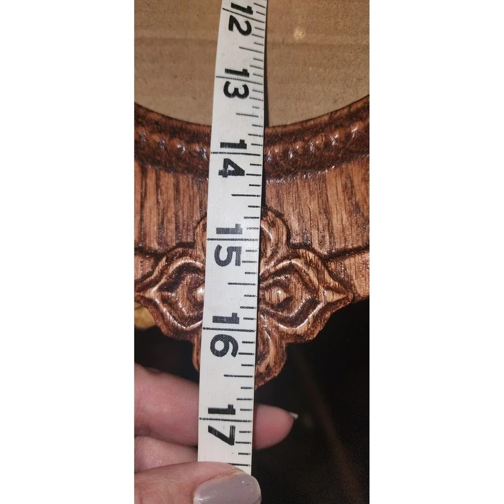 Vtg Oak Wood Oval Victorian Picture Frame  Size Fits 8 X 10 No Mat Ornate